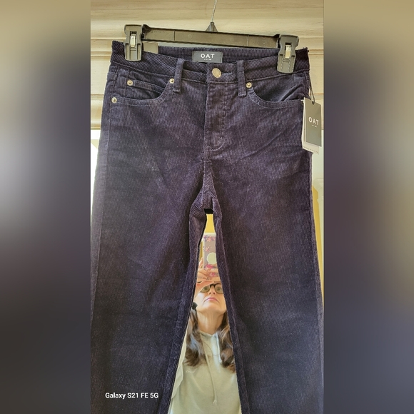 Oat New York High Waist Skinny Cords Dark Navy/black sz. 25 - Picture 7 of 12